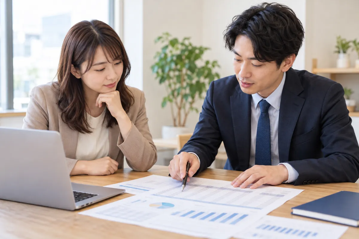 クライアントとスタッフが実データを照合する様子